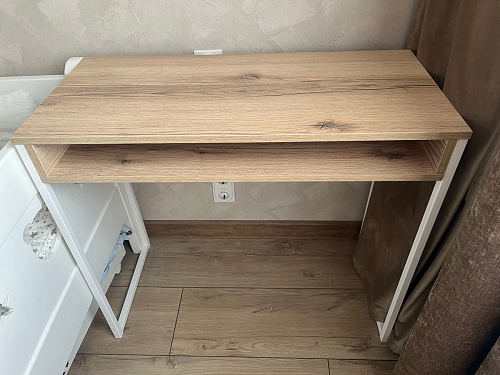 Письменный стол Лео Лофт черный матовый / дуб делано темный фото покупателя 1