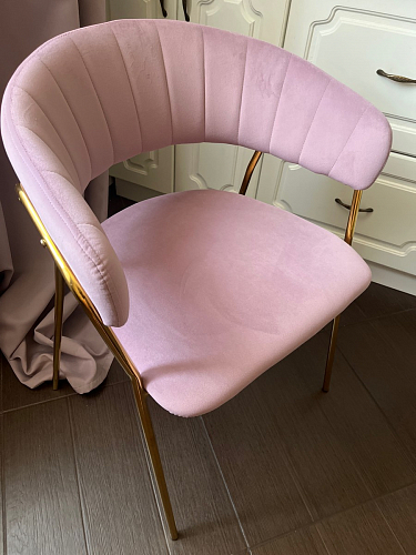 Стул на металлокаркасе Kamelia голубой / голубой / золотой фото покупателя 81