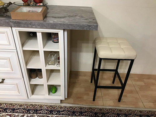 Барный стул Лофт микровелюр катания изумруд / черный матовый фото покупателя 45