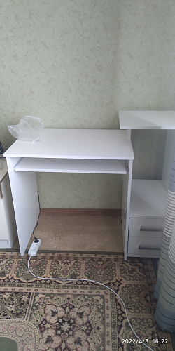 Стол компьютерный Джаз-24 правый белый фото покупателя 161