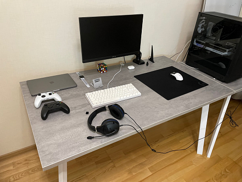 Стол Тринити Лофт 120 32 мм дуб галифакс табако / черный матовый фото покупателя 132