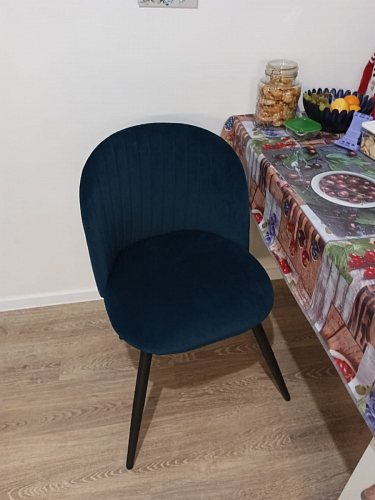 Стул на металлокаркасе Gabi dark beige / black / silver фото покупателя 298