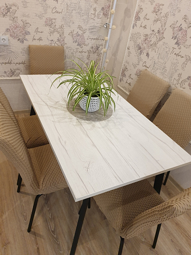 Стол Тринити Лофт 140 25 мм дуб делано темный / белый фото покупателя 186