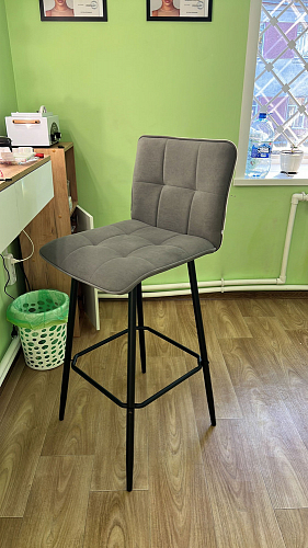 Полубарный стул Bari/Бари серый велюр фото покупателя 10