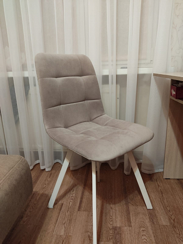 Стул на металлокаркасе Чилли К светло-серый велюр / черный каркас фото покупателя 921