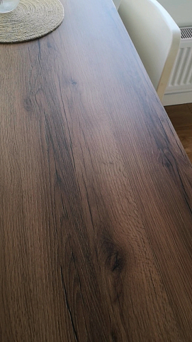 Стол Тринити Лофт 120 32 мм дуб галифакс табако / черный матовый фото покупателя 123