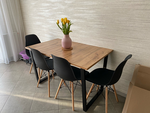 Деревянный стол Лота Лофт 140х80 белый матовый / бетон светлый фото покупателя 201