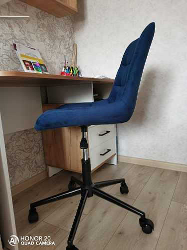 Компьютерное кресло Честер голубой (velutto 47 ) / черный фото покупателя 4