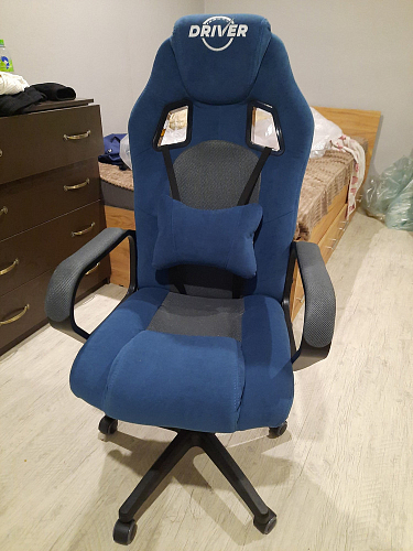 Компьютерное кресло Driver/Драйвер кожзам черный / ткань черный фото покупателя 89