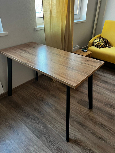 Стол Тринити Лофт 120 32 мм дуб галифакс табако / черный матовый фото покупателя 114