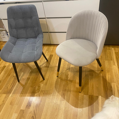 Стул на металлокаркасе Gabi 1 light blue / black / gold фото покупателя 787