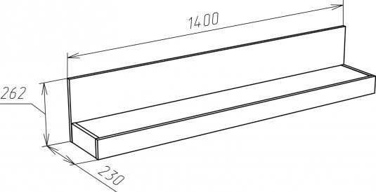Полка Литиум дуб серый крафт / дуб белый крафт