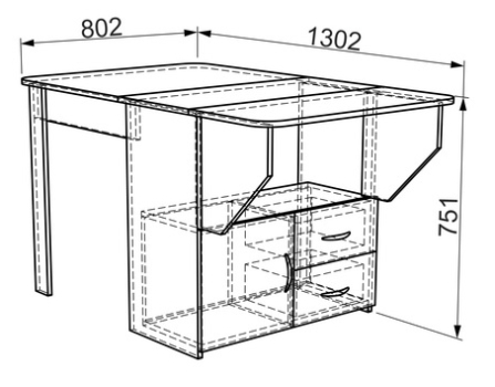 Стол-тумба дуб сонома
