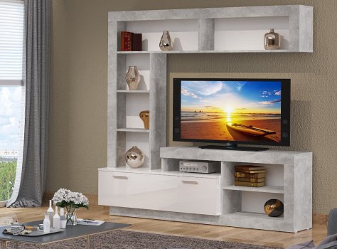 Готовая гостиная Монтана Мини atelier / белый глянец