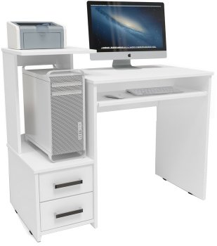 Компьютерный стол Джаз-24 левый белый