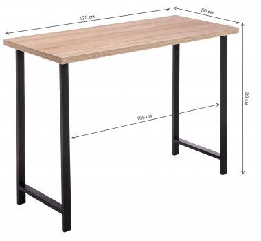 Стол барный Лофт сонома / черный матовый